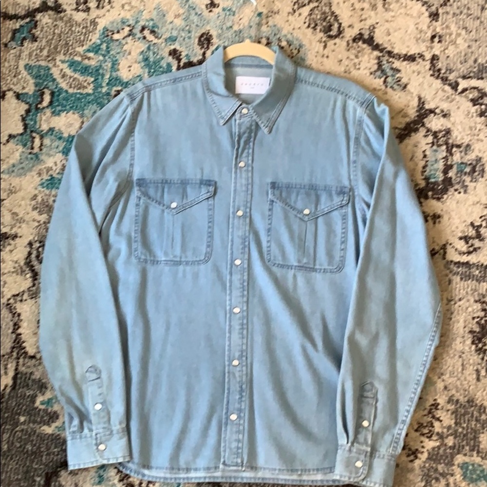 Sandro - Denim Button Up with Pearl Snap - Sz M